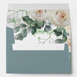 Enveloppe Budget Mariage Feuille de White Roses Sage Eucalyp