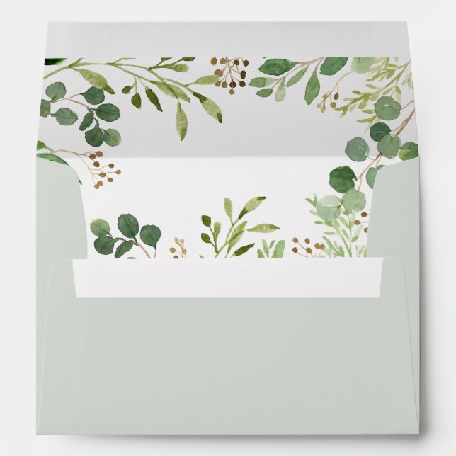 Enveloppe Budget Rustique verdure Eucalyptus Mariage Feuille (Dos (Bas))