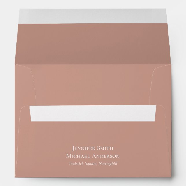 Enveloppe BUDGET Terracotta Monochrome Mariage (Dos (Bas))