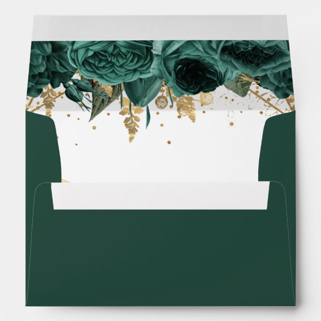 Enveloppe Budget Vert Floral Élégant (Dos (Bas))