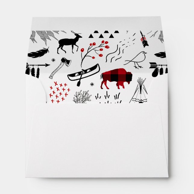 Enveloppe Buffalo Adventures Black and Red Plaid ID599 (Dos (Bas))