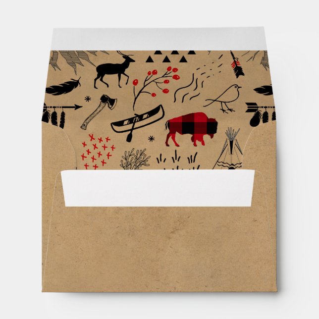 Enveloppe Buffalo Adventures Black and Red Plaid/Kraft ID599 (Dos (Bas))