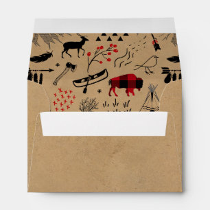 Enveloppe Buffalo Adventures Black and Red Plaid/Kraft ID599