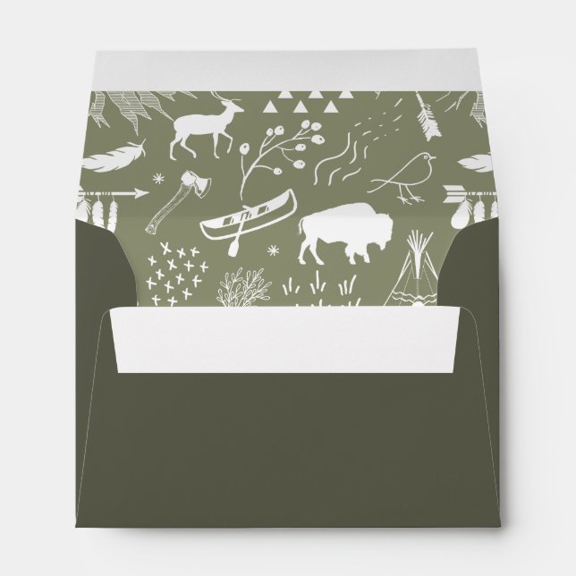 Enveloppe Buffalo Adventures Motif White ID599 (Dos (Bas))