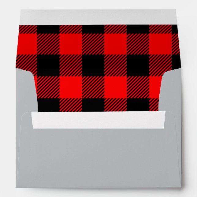 Enveloppe Buffalo Check Rouge et Noir Lumberjack Plaid Decor (Dos (Bas))