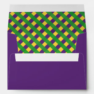 Enveloppe Buffalo Plaid Mardi Gras Style Violet