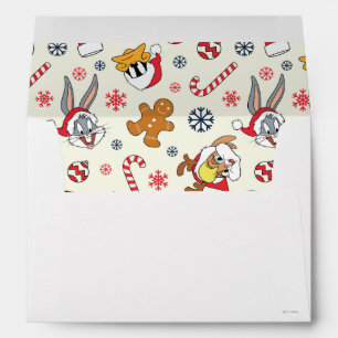 Enveloppe BUGS BUNNY™, DAFFY DUCK™ & Lola Motif de Noël