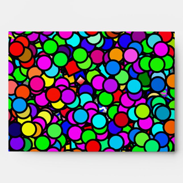 Enveloppe Bulles colorées de l'enveloppe (Devant)