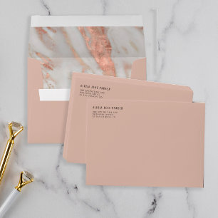 Enveloppe bureau d'affaires en marbre veiné or rose