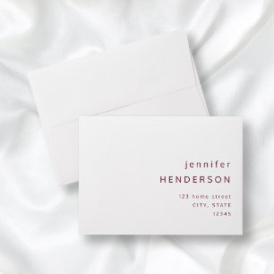 Enveloppe Burgundy Blanc Simple Minimaliste