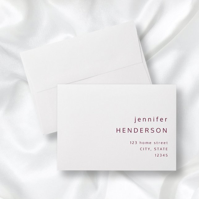 Enveloppe Burgundy Blanc Simple Minimaliste (Créateur téléchargé)