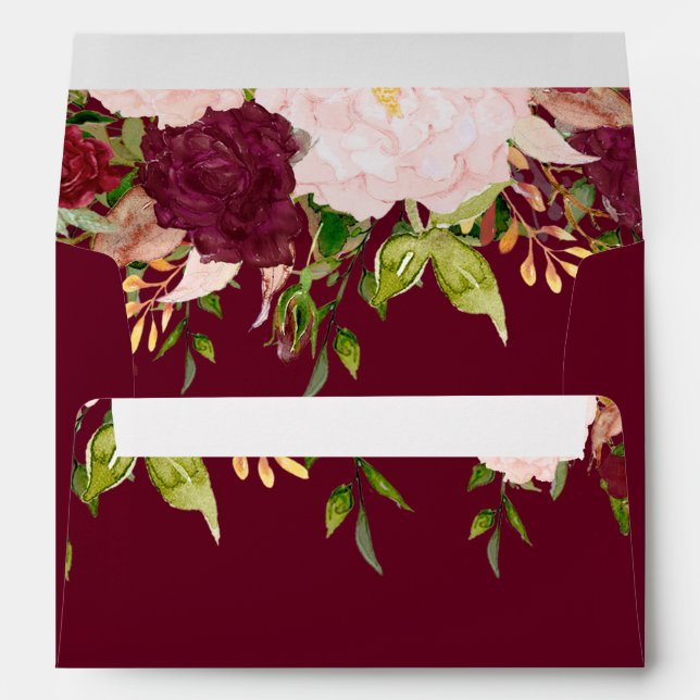 Enveloppe Burgundy Blush Gold FlorMariage (Dos (Bas))