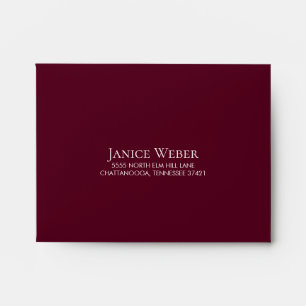 Enveloppe Burgundy Blush Rose Pâle Aquarelle Florale RSVP Re