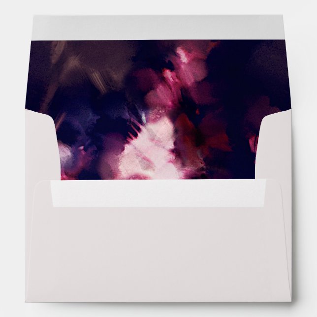 Enveloppe Burgundy Brush Stroke Pré-Adressé Mariage (Dos (Bas))