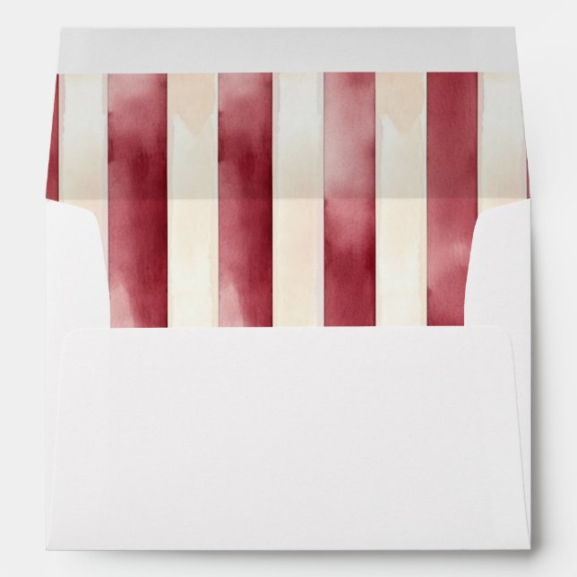 Enveloppe Burgundy Crème rayures (Dos (Bas))
