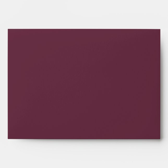 Enveloppe Burgundy Marsala et White Retour Adresse Mariage (Devant)