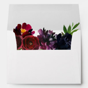 Enveloppe Burgundy Plum Navy Floral