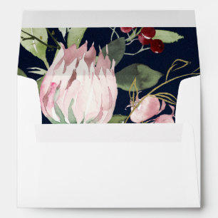 ENVELOPPE BURGUNDY ROSE BLANC PEONY PROTEA ADRESSE FLORALE