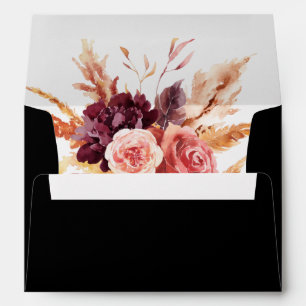 Enveloppe Burgundy Terracotta Mariage Adresse de retour 5x7