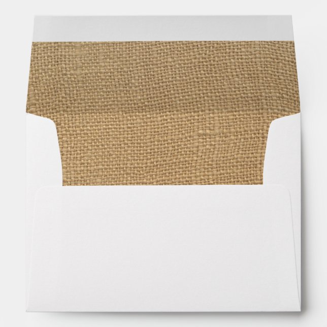 Enveloppe Burlap Antique White Lace Mariage 5x7 (Dos (Bas))