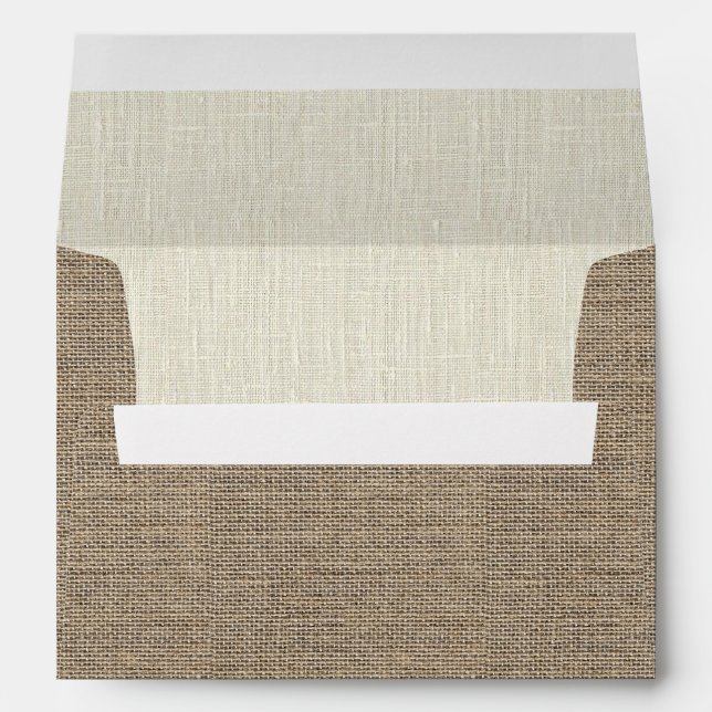 Enveloppe Burlap rustique & Linen Mariage élégant (Dos (Bas))