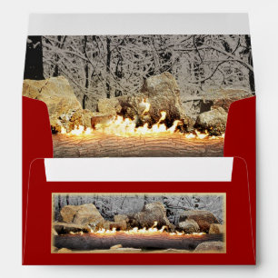 Enveloppe Burning Yule Se connecter dans la forêt de neige