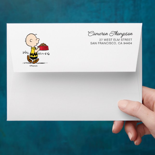 Enveloppe cacahuètes | Charlie Brown avec Snoopy's Dish (Hand)