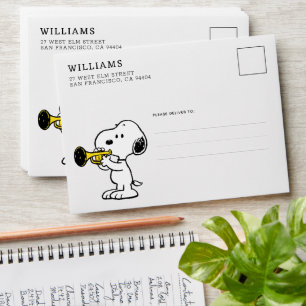 Enveloppe cacahuètes Joueur de trompette Snoopy