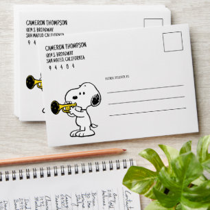 Enveloppe cacahuètes Joueur de trompette Snoopy