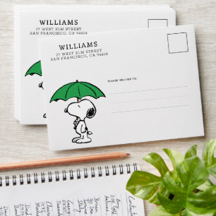 Enveloppe cacahuètes Parapluie vert Snoopy