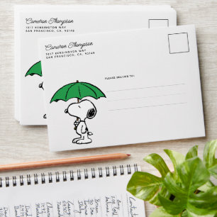 Enveloppe cacahuètes Parapluie vert Snoopy