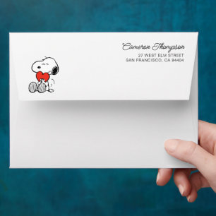 Enveloppe cacahuètes Saint Valentin Snoopy Heart Hug