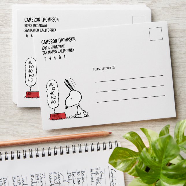 Enveloppe cacahuètes | Snoopy Ho Ho Ho Plat alimentaire (Stacked)