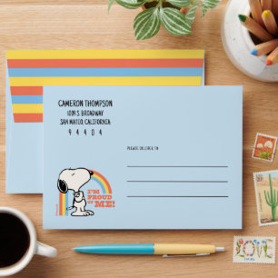Enveloppe cacahuètes Snoopy Je suis fier de moi