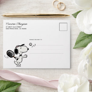 Enveloppe cacahuètes Snoopy Joue Au Tennis
