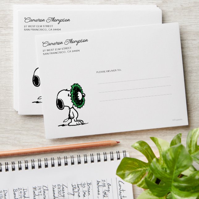 Enveloppe cacahuètes | Snoopy pour les fêtes (Stacked)