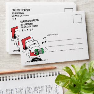 Enveloppe cacahuètes Snoopy Santa Claus Accordian