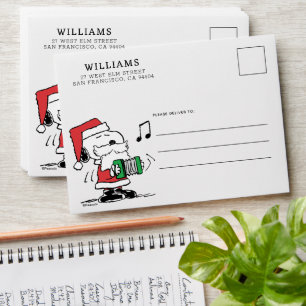 Enveloppe cacahuètes Snoopy Santa Claus Accordian
