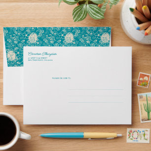 Enveloppe cacahuètes Snoopy Turquoise Tropical Beach Motif