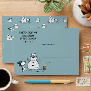 Enveloppe cacahuètes Snoopy & Woodstock Build A Snowman