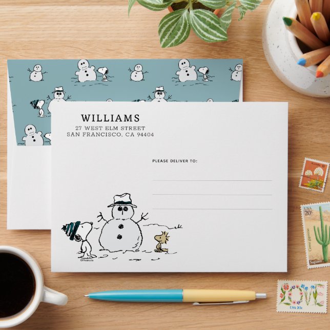 Enveloppe cacahuètes | Snoopy & Woodstock Build A Snowman (Desk)