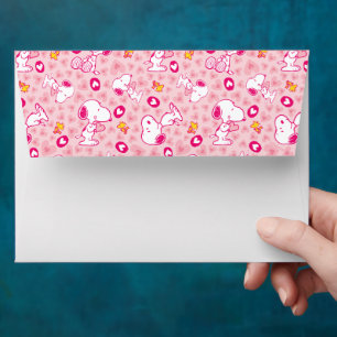 Enveloppe cacahuètes   Snoopy & Woodstock Motif de coeur