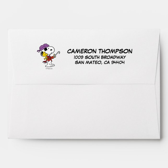 Enveloppe cacahuètes | Snoopy & Woodstock Pirates (Dos (Haut rabat))