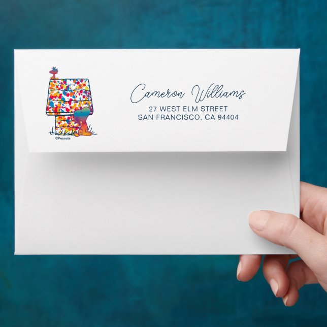 Enveloppe cacahuètes | Snoopy & Woodstock Rainbow Paint (Hand)