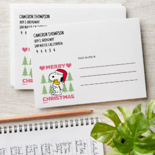 Enveloppe cacahuètes   Snoopy & Woodstock Santa Claus Hug