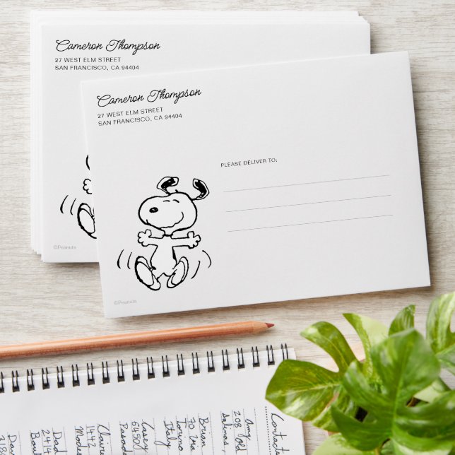 Enveloppe cacahuètes | Une Danse Heureuse Snoopy (Stacked)