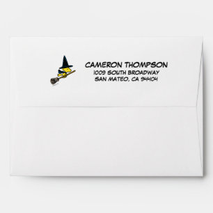 Enveloppe cacahuètes Woodstock Halloween Witch