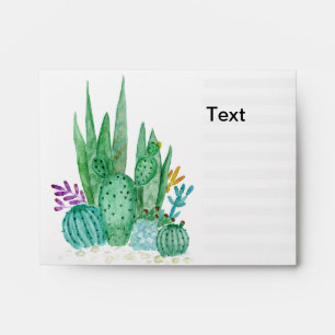 Enveloppe Cactus watercolor cacti flowers floral desert illu