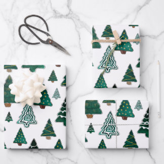 Enveloppe cadeau Arbre de Noël - 3 feuilles de pap