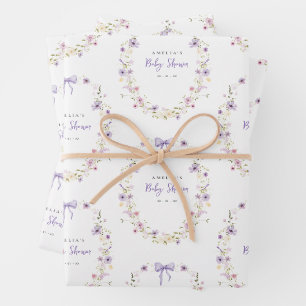 Enveloppe cadeau Baby shower papier fleur sauvage